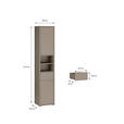 HOCHSCHRANK 39,8/191,9/34,9 cm  - Taupe/Grau, MODERN, Holzwerkstoff/Kunststoff (39,8/191,9/34,9cm) - Xora