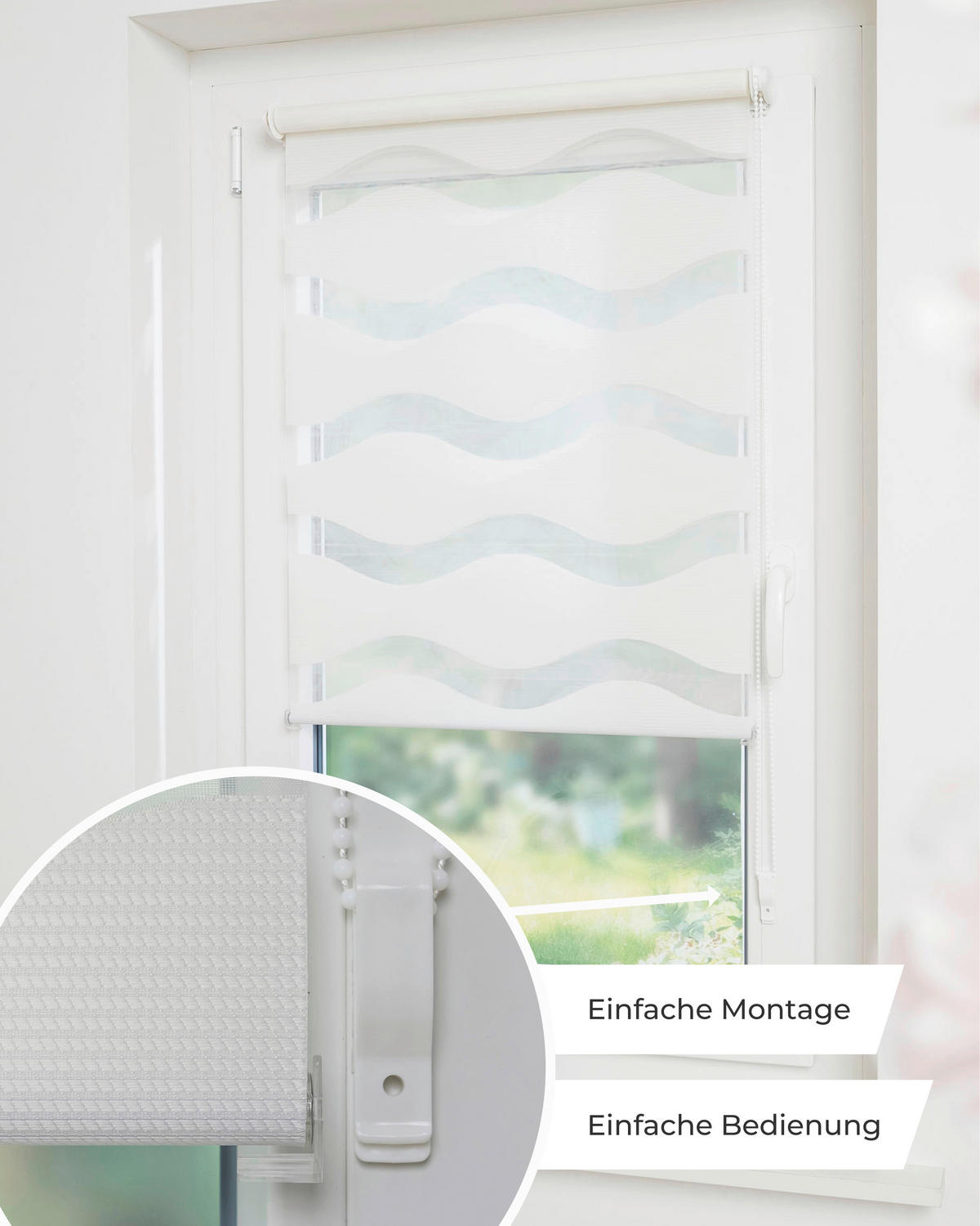 DOPPELROLLO 80/210 cm  - Weiß, Basics, Textil (80/210cm) - Schwöller