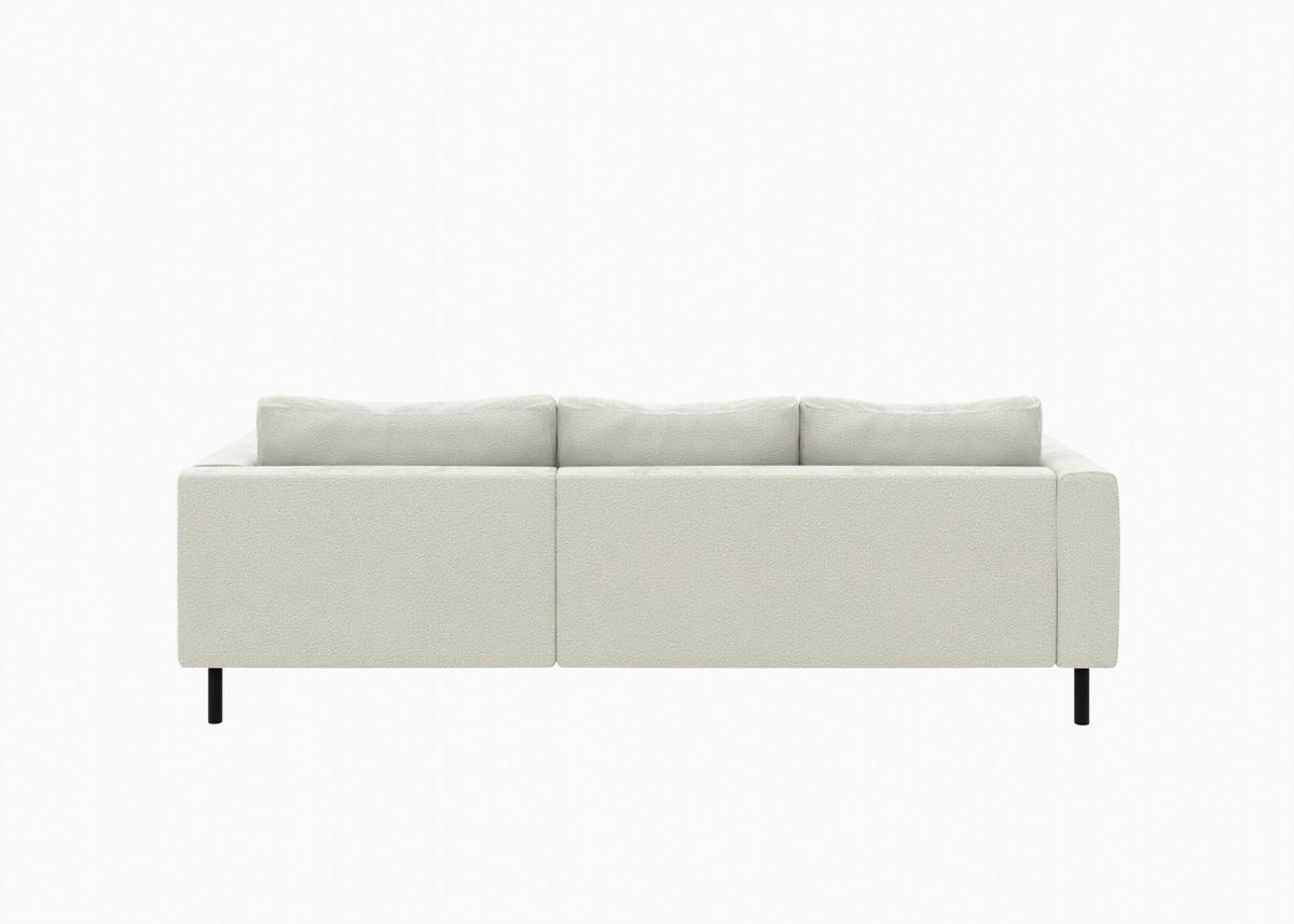 ECKSCHLAFSOFA  in Struktur Weiß  - Schwarz/Weiß, MODERN, Textil/Metall (232/161cm) - Trendmanufaktur