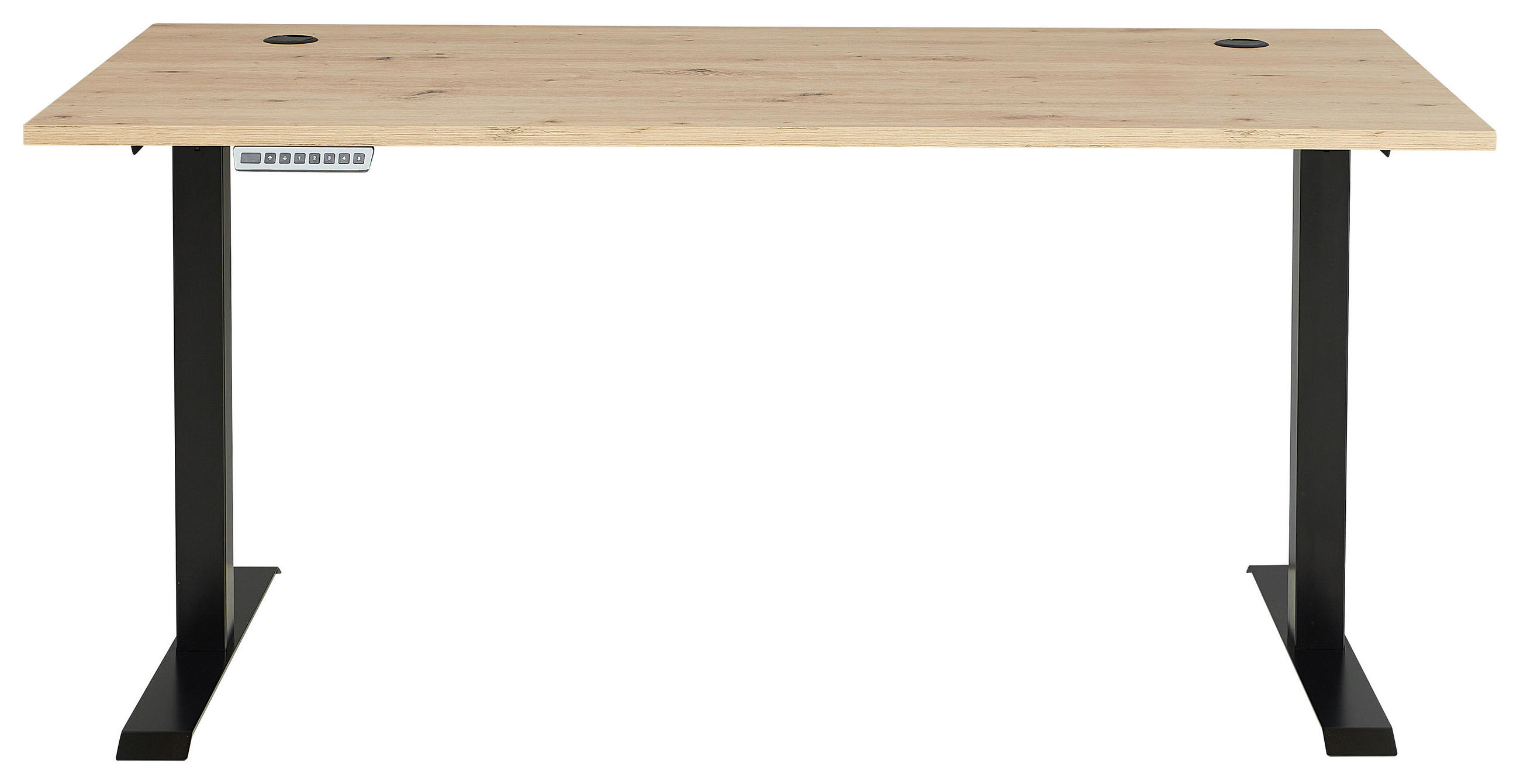 ÍRÓASZTAL 160/72/77 cm  - grafitszürke/Artisan tölgy, Modern, faalapú anyag/fém (160/72/77cm) - Voleo