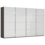SCHWEBETÜRENSCHRANK  in Graphitfarben, Weiß  - Chromfarben/Graphitfarben, Design, Glas/Holzwerkstoff (361/223/68cm) - Novel