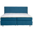 BOXSPRINGBETT 200/200 cm  in Blau  - Blau/Alufarben, KONVENTIONELL, Textil/Metall (200/200cm) - Dieter Knoll