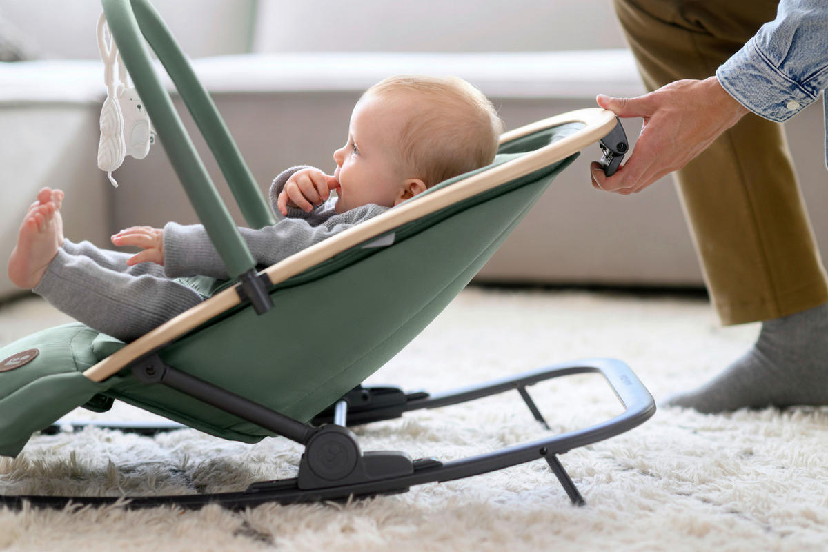 SCHAUKELWIPPE Kori Schwarz   - Dunkelgrün/Schwarz, Basics, Kunststoff/Textil (42,5/48/73,5cm) - Maxi-Cosi