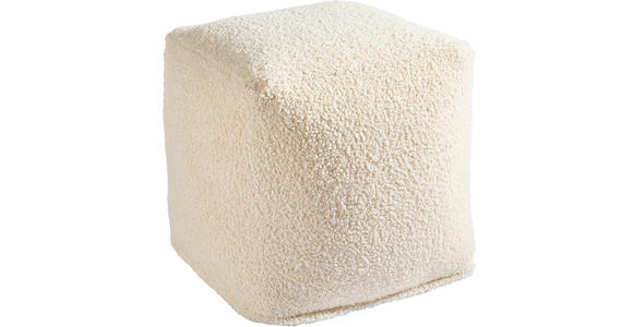 POUF Bouclé Uni Naturfarben 40/40/40 cm  - Naturfarben, Trend, Textil (40/40/40cm) - Linea Natura
