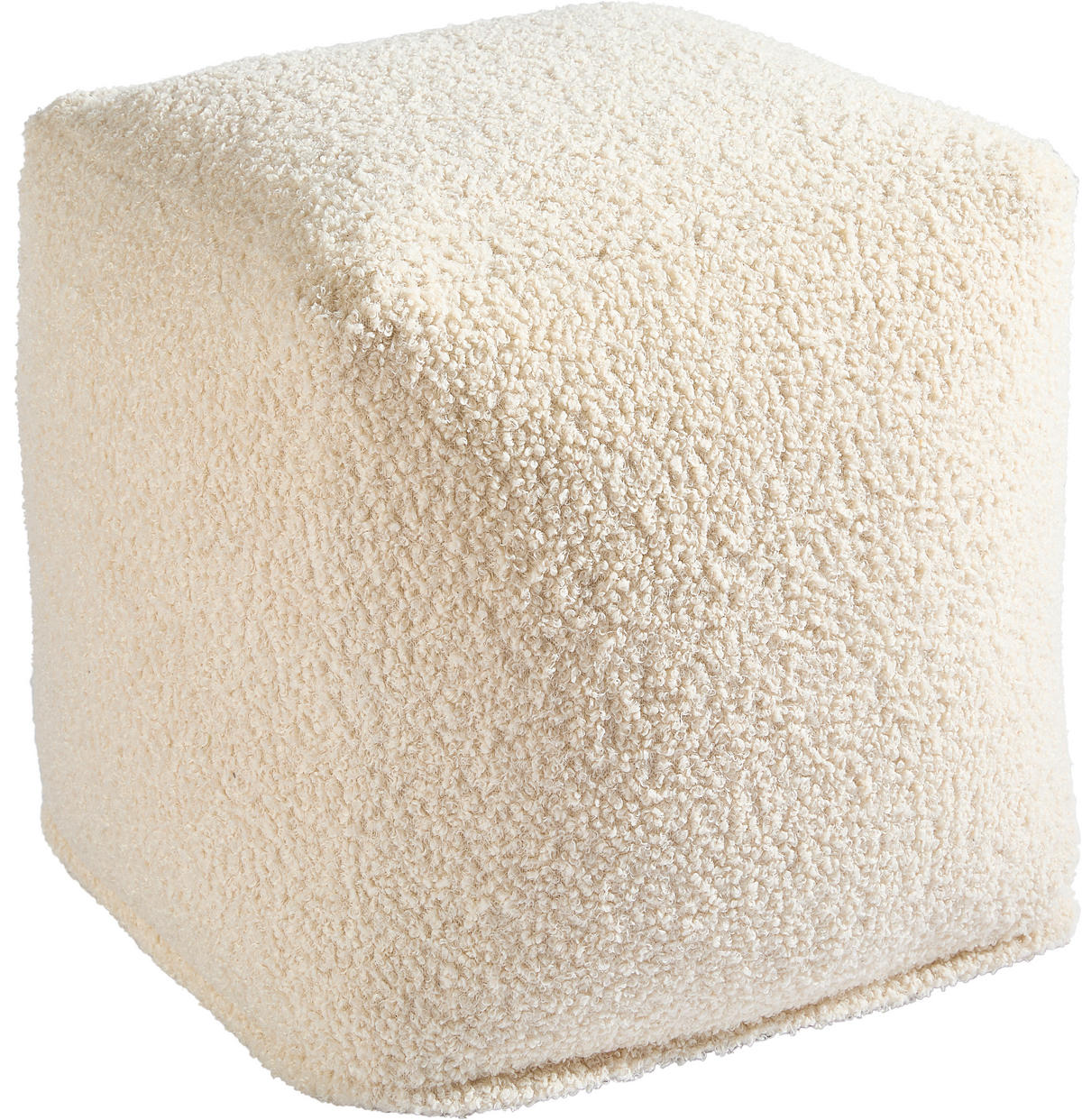 POUF Bouclé Uni Naturfarben 40/40/40 cm  - Naturfarben, Trend, Textil (40/40/40cm) - Linea Natura
