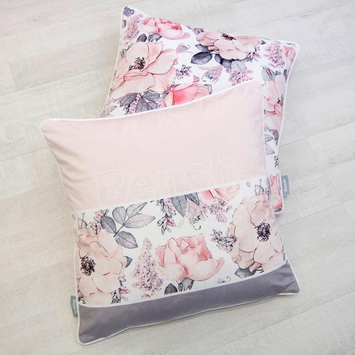 KISSENHÜLLE 50/50 cm  - Rosa/Weiß, KONVENTIONELL, Textil (50/50cm) - Bench