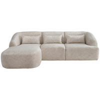 ECKSOFA Struktur Creme  - Creme/Schwarz, Modern, Kunststoff/Textil (160/256cm) - Livetastic