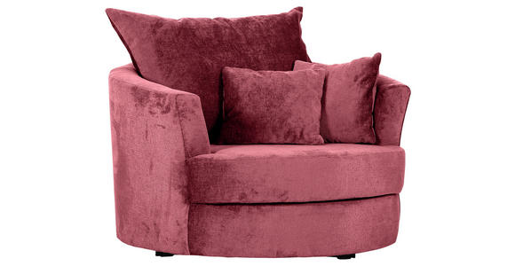 SESSEL in Chenille Bordeaux  - Bordeaux/Schwarz, KONVENTIONELL, Textil/Metall (115/72/115cm) - Carryhome