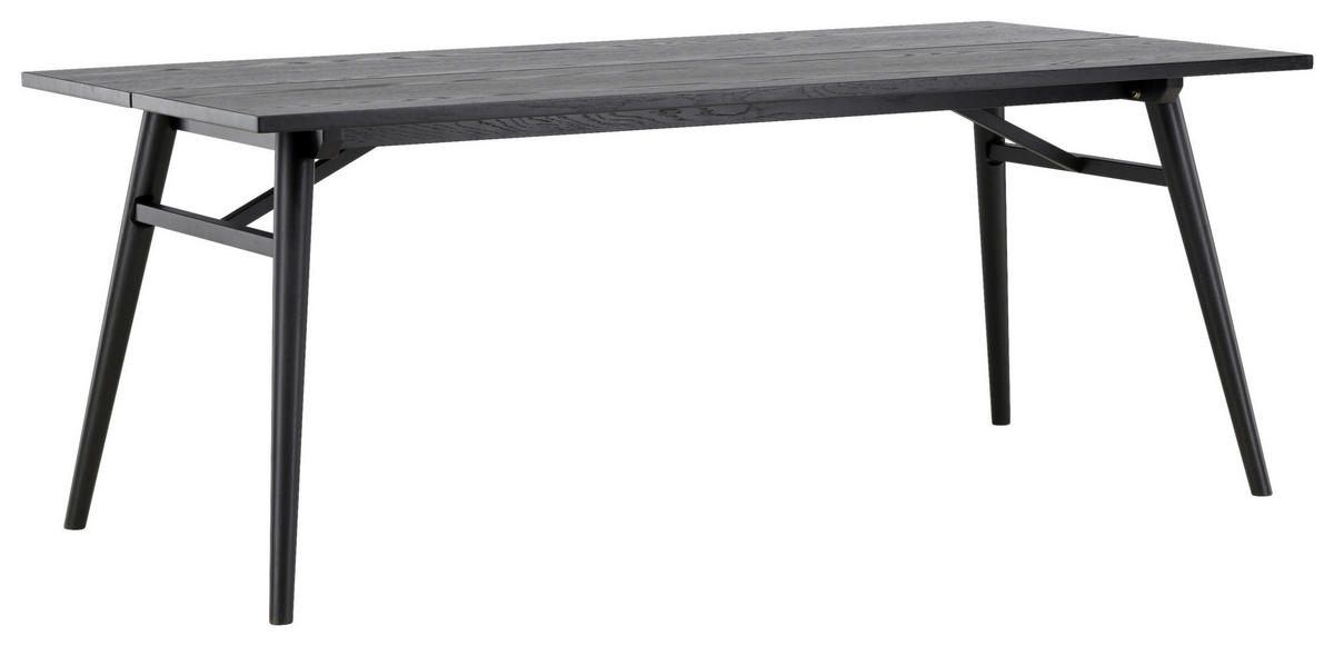 ESSTISCH 195/95/75 cm Nachbildung  Metall, Holzwerkstoff rechteckig Schwarz  - Schwarz, Design, Holzwerkstoff/Metall (195/95/75cm) - Livetastic