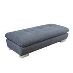 HOCKER in Textil Dunkelgrau  - Chromfarben/Dunkelgrau, Design, Kunststoff/Textil (156/43/74cm) - Xora