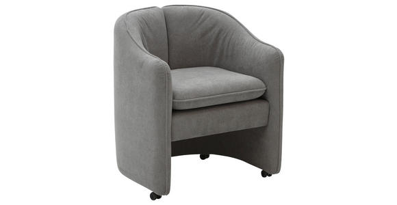 COCKTAILSESSEL - Hellgrau/Schwarz, Design, Kunststoff/Textil (72/78/62cm) - Xora