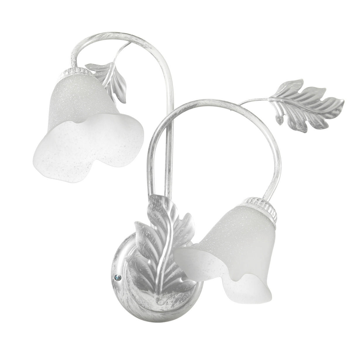 XXXLutz Wandleuchte Silber, Weiß 48 cm