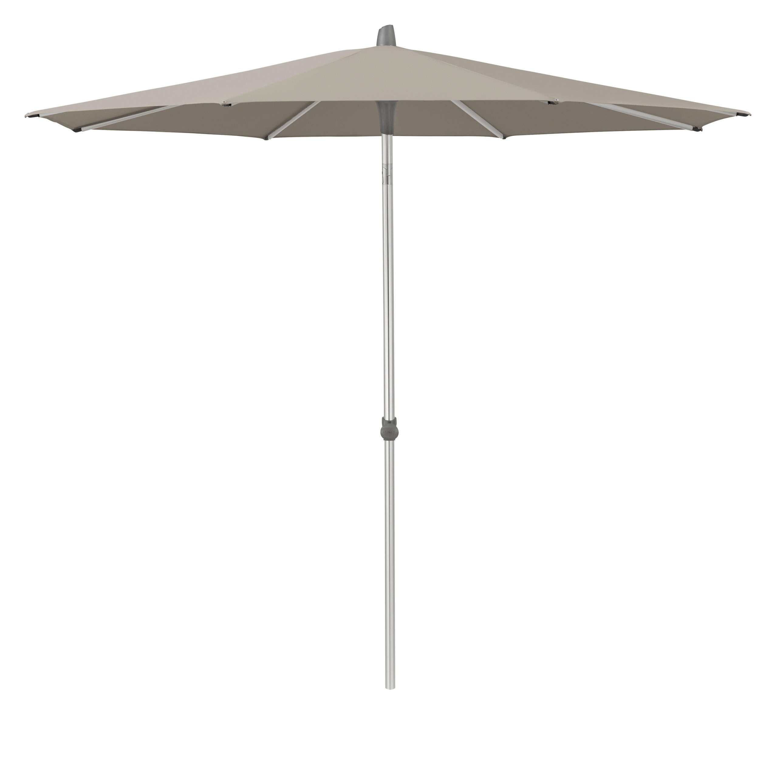 SONNENSCHIRM 250 cm Graubraun  - Graubraun/Silberfarben, KONVENTIONELL, Textil/Metall (250/250cm) - Glatz