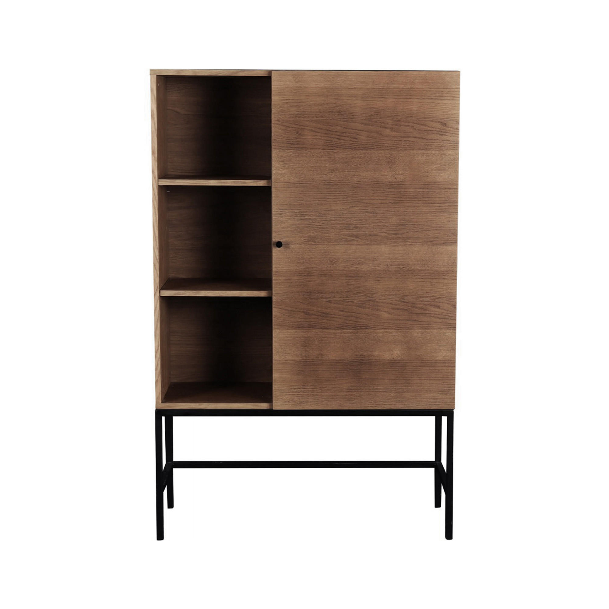 HÖG BYRÅ  i 90/140/40 cm  - svart/mörkbrun, Klassisk, metall/trä (90/140/40cm) - Niels Andersson