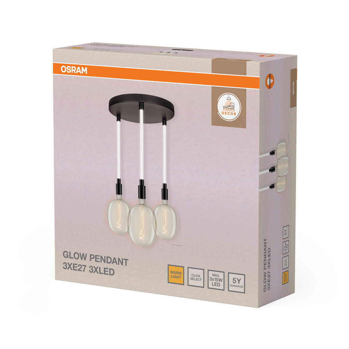 LED-HÄNGELEUCHTE 40/117,5 cm  - Schwarz, Basics, Metall (40/117,5cm) - Osram