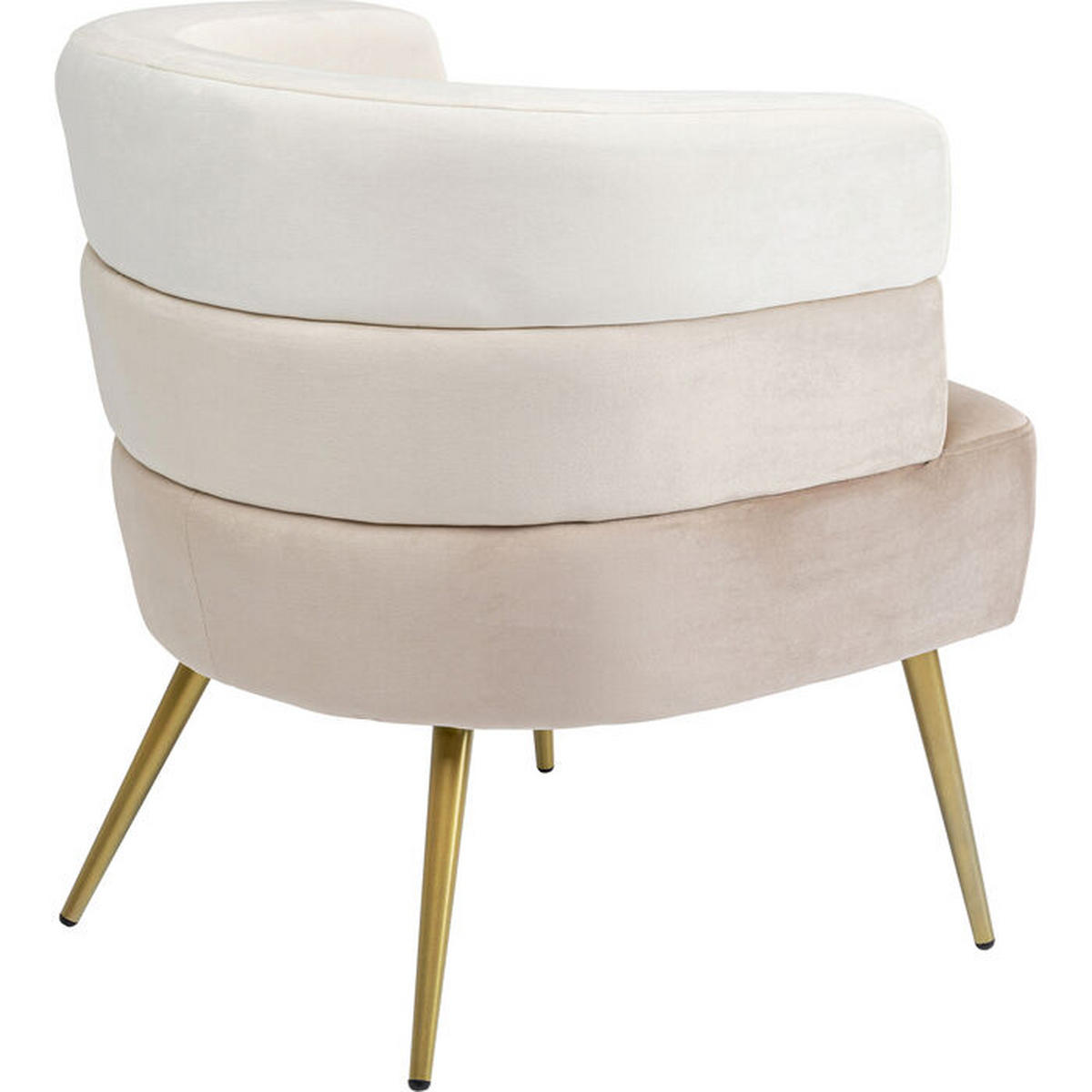 COCKTAILSESSEL Samt Creme, Beige    - Beige/Goldfarben, Trend, Textil/Metall (65/74/64cm) - Kare-Design