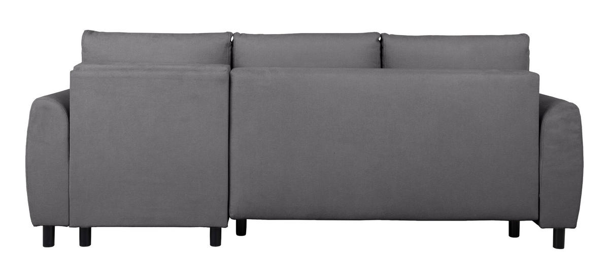 ECKSOFA Moli Dunkelgrau Mikrofaser  - Dunkelgrau/Schwarz, Design, Textil/Metall (236/148cm) - MID.YOU