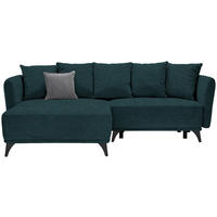 ECKSOFA in Chenille Dunkelgrün  172/255 cm  - Dunkelgrün/Schwarz, LIFESTYLE, Textil/Metall (172/255cm) - Carryhome