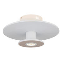 LED-DECKENLEUCHTE 38/18 cm   - Beige/Hellgrau, Basics, Kunststoff/Textil (38/18cm) - Globo