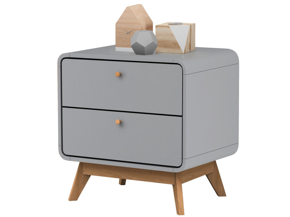 NACHTTISCH 51/53/39 cm  in Grau  - Eichefarben/Grau, Design, Holz/Holzwerkstoff (51/53/39cm) - MID.YOU
