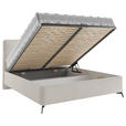 POLSTERBETT gepolstertes Kopfteil, Lattenrost Creme 180/200 cm  - Creme/Schwarz, MODERN, Holz/Textil (180/200cm) - Carryhome