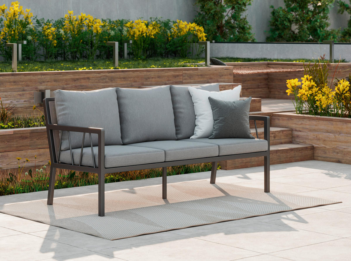 LOUNGETISCH 150-210/89/72 cm Metall, Kunststoff Anthrazit, Grau rechteckig  - Anthrazit/Grau, Design, Kunststoff/Metall (150-210/89/72cm) - Amatio