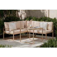 VRTNA LOUNGE GARNITURA jeklo  - bež, Moderno, kovina/umetna masa (75/75/64.5cm) - Ambia Garden