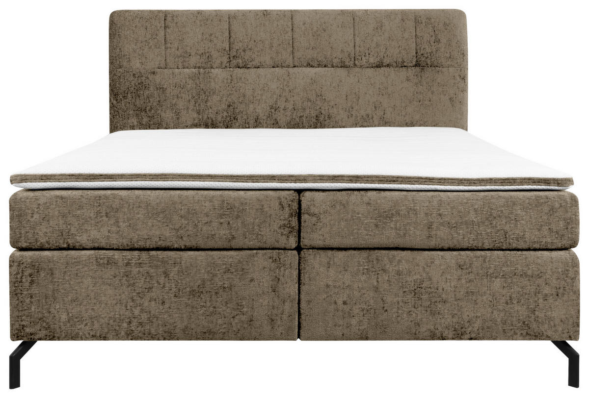 BOXSPRINGBETT 160/200 cm  in Schlammfarben  - Schlammfarben/Schwarz, Design, Textil/Metall (160/200cm) - Esposa