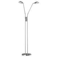 LED-STEHLEUCHTE    - Nickelfarben, KONVENTIONELL, Glas/Metall (160cm) - Fischer & Honsel
