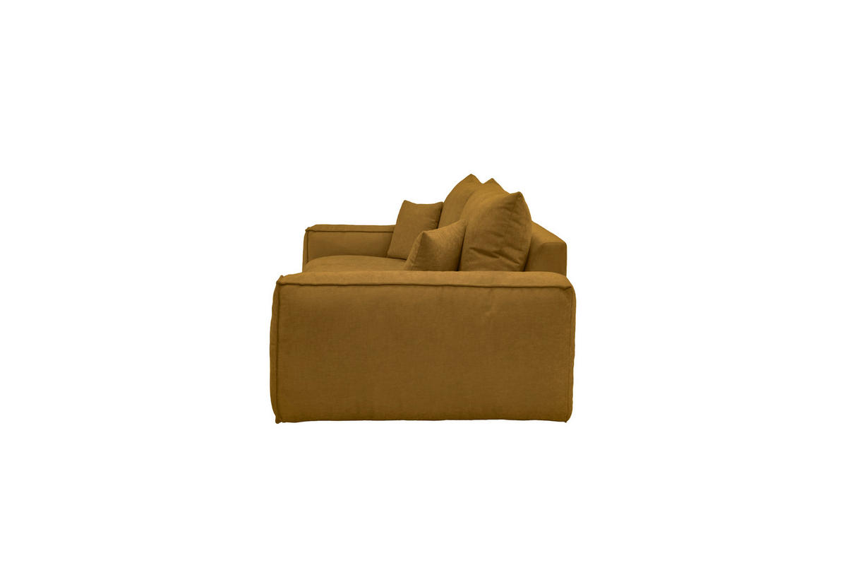 BIGSOFA Chenille Senfgelb  - Senfgelb/Schwarz, MODERN, Kunststoff/Textil (255/76/117cm) - Milino