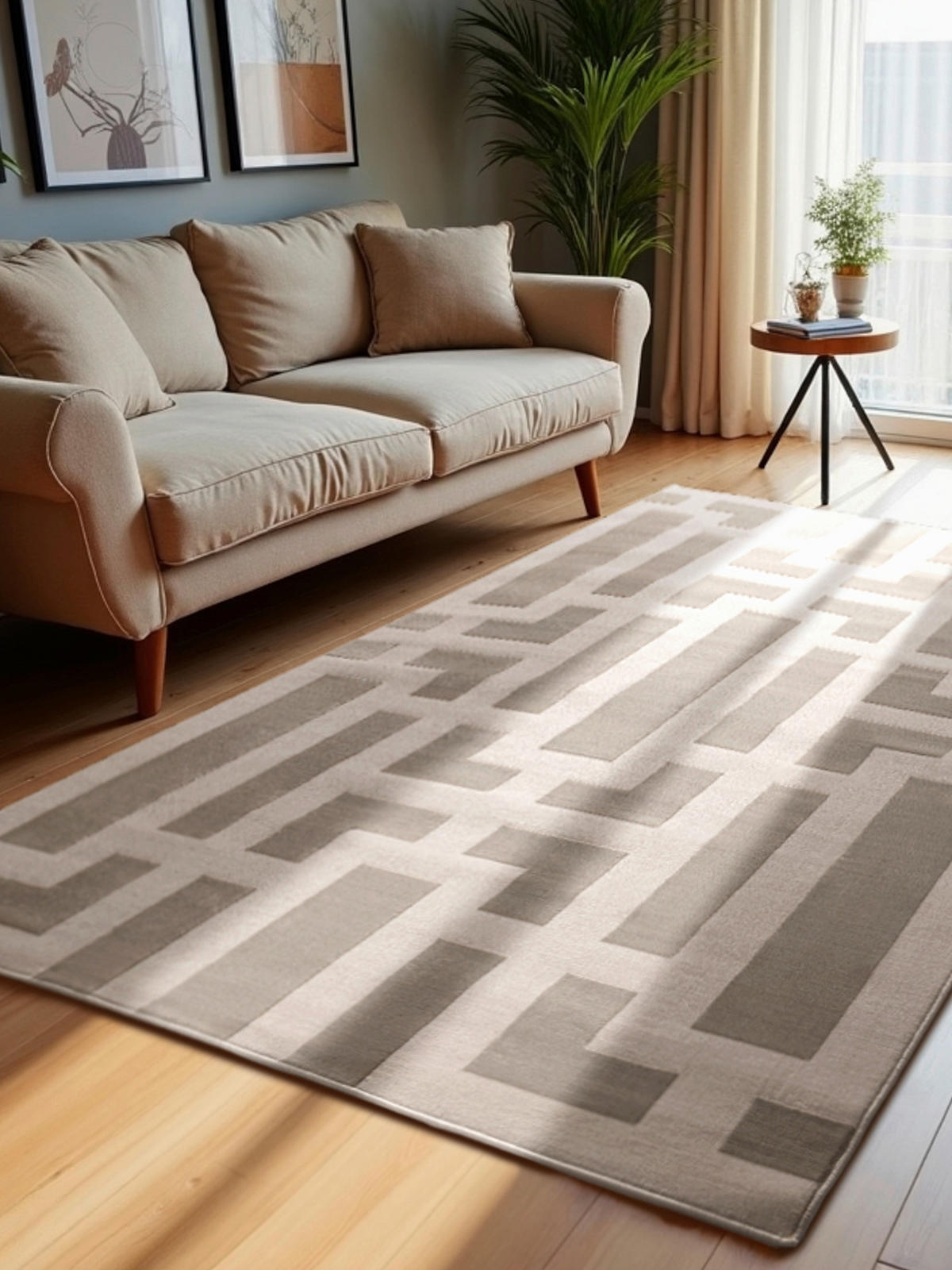 WEBTEPPICH 160/235 cm Perles Creme, Grau rechteckig  - Creme/Grau, Design, Kunststoff (160/235cm) - Elle Decoration