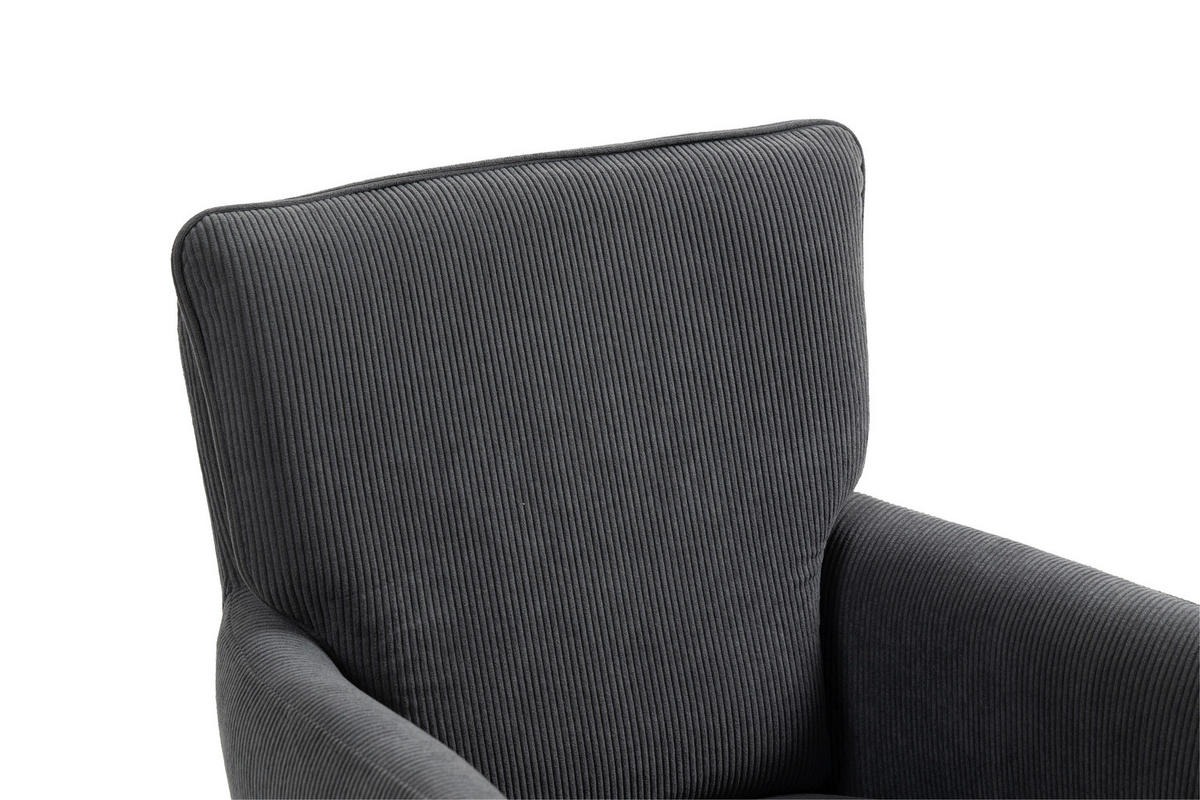 ARMLEHNSTUHL  in Cord  - Anthrazit/Schwarz, KONVENTIONELL, Textil/Metall (60/95/67cm) - MID.YOU