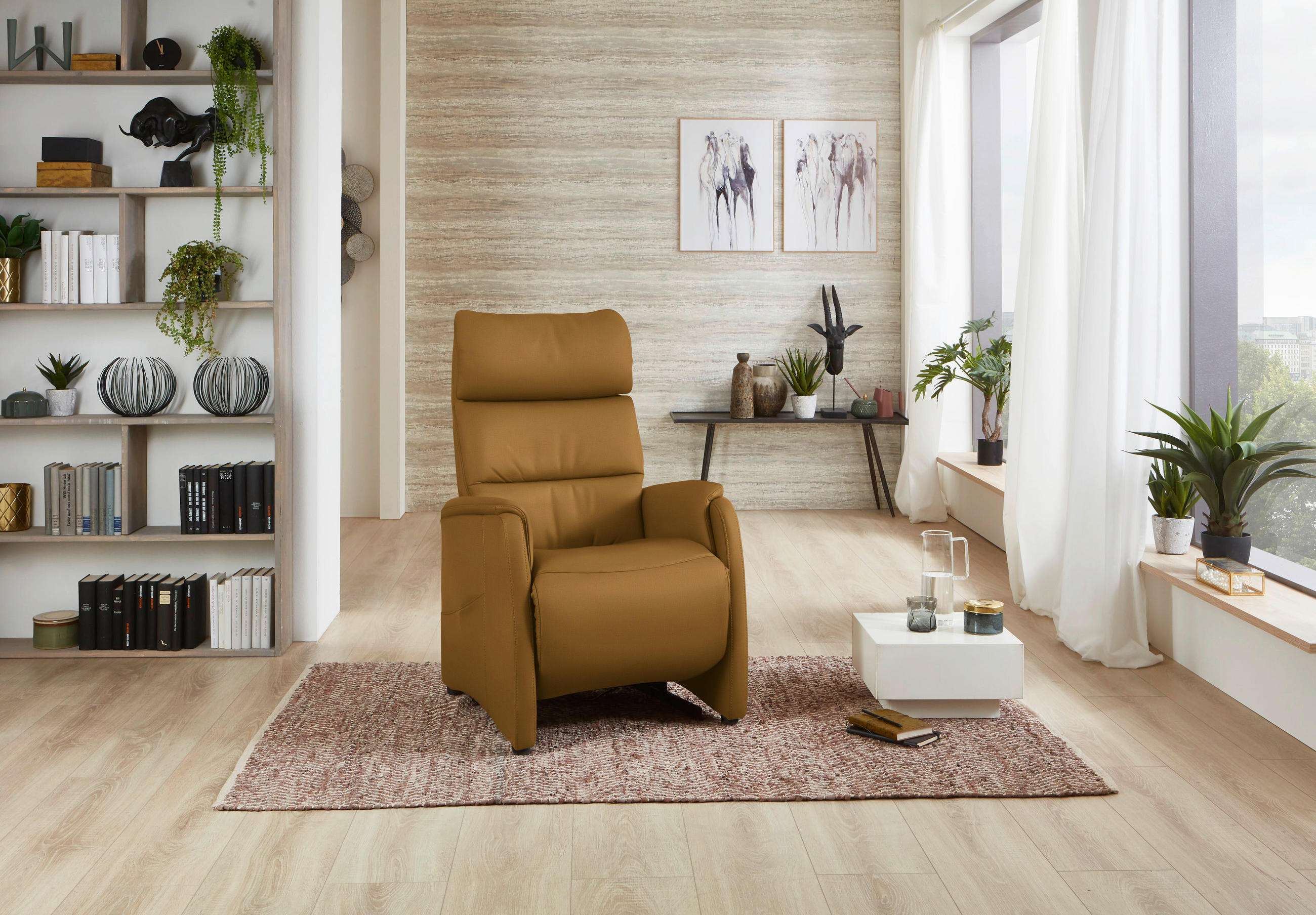 FERNSEHSESSEL in Cognac  - Cognac/Schwarz, Konventionell, Leder/Kunststoff (69/109/83cm) - Cantus