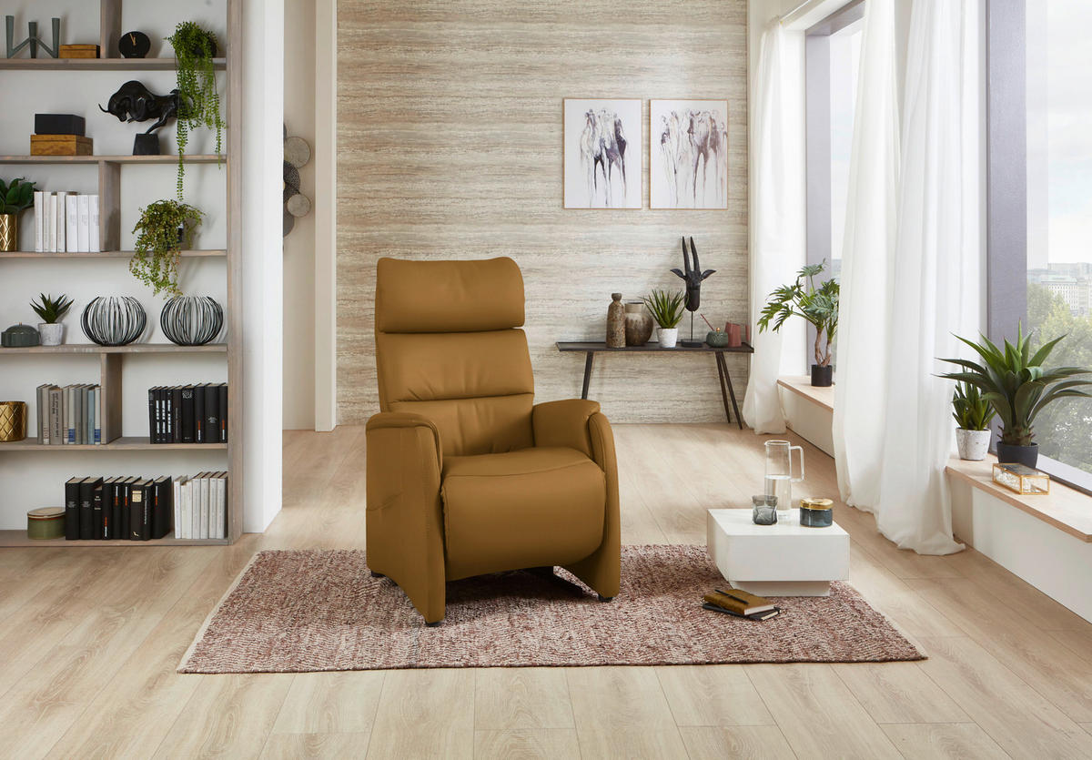 FERNSEHSESSEL in Cognac  - Cognac/Schwarz, Konventionell, Leder/Kunststoff (69/109/83cm) - Cantus