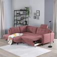 ECKSOFA in Flachgewebe, Leinenoptik Rosa  - Schwarz/Rosa, Design, Textil/Metall (208/247cm) - Xora