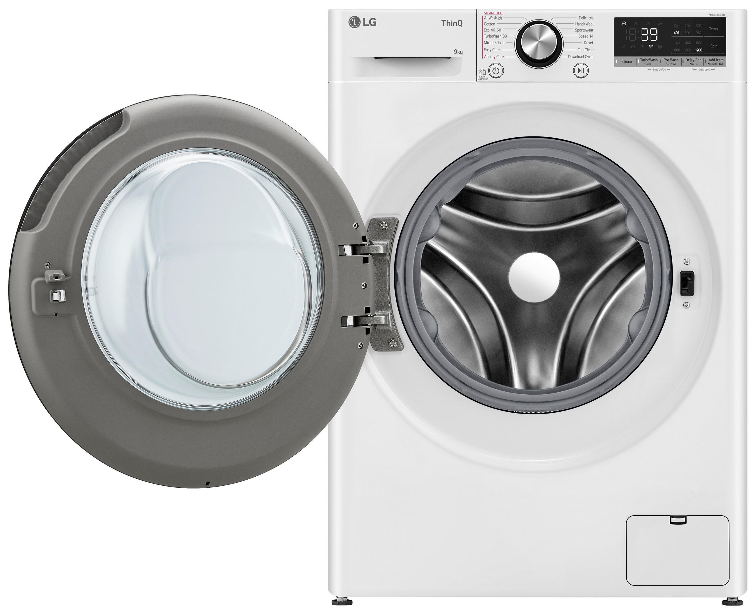 WASCHMASCHINE F2V7SLIM9   - Weiß, Basics, Glas/Kunststoff (60/85/47,5cm) - LG