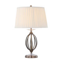 TISCHLEUCHTE 36/58 cm  - Messingfarben, KONVENTIONELL, Textil/Metall (36/58cm) - Elstead Lighting