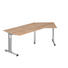 SCHREIBTISCH - Silberfarben/Nussbaumfarben, KONVENTIONELL, Holzwerkstoff/Metall (210/65-85/113cm) SCHREIBTISCH - Silberfarben/Nussbaumfarben, KONVENTIONELL, Holzwerkstoff/Metall (210/65-85/113cm)