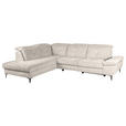 ECKSOFA Beige Webstoff  - Beige/Schwarz, KONVENTIONELL, Textil/Metall (225/288cm) - Carryhome