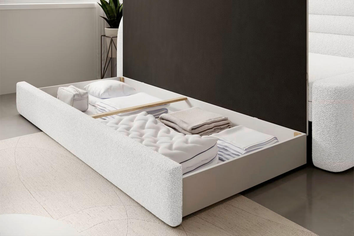 RÉCAMIERE  in Samt Weiß  - Schwarz/Weiß, Design, Kunststoff/Textil (86/80/223cm) - P & B