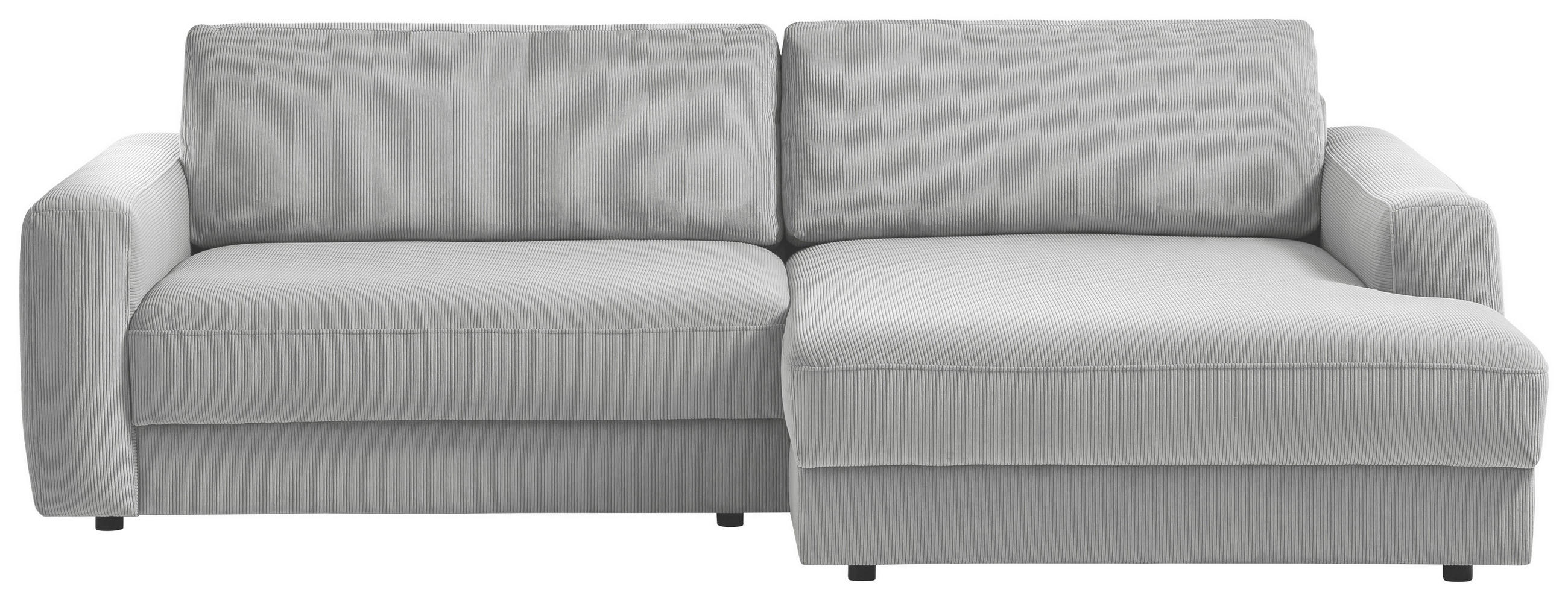 ECKSOFA BOURBON Grau Cord  - Schwarz/Grau, MODERN, Textil (250/176cm) - Trendmanufaktur