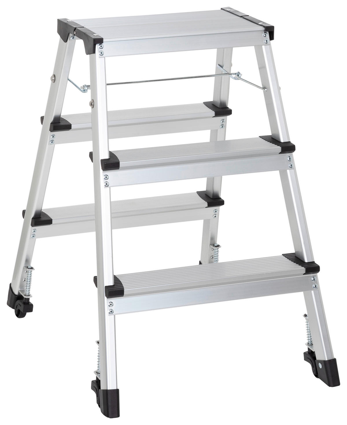 KLAPPTRITTLEITER - Alufarben, Basics, Metall (43/67/21cm) - MID.YOU