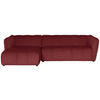 ECKSOFA LIVOLI in Chenille Bordeaux  246/160 cm  - Bordeaux/Schwarz, Design, Textil (246/160cm) - MID.YOU