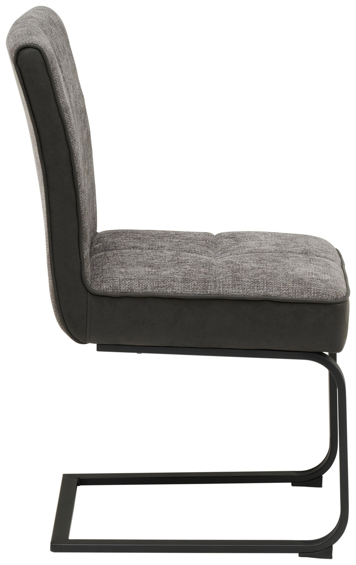 SCHWINGSTUHL   Mikrofaser, Leinenoptik  - Schwarz/Grau, KONVENTIONELL, Textil/Metall (49/91/60cm) - MID.YOU