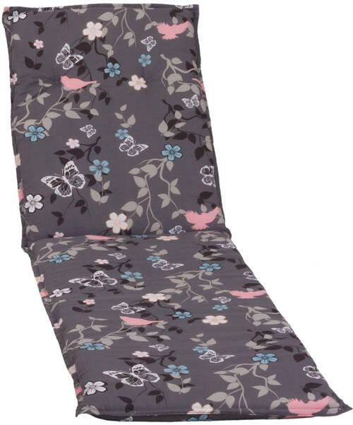 LIEGENAUFLAGE Blume  - Rosa/Grau, Basics, Textil (193/60/6cm) - Gardenson