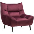 SESSEL in Mikrofaser Weinrot - Weinrot/Schwarz, Design, Textil/Metall (100/104/99cm) - Xora