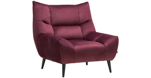 SESSEL in Mikrofaser Weinrot - Weinrot/Schwarz, Design, Textil/Metall (100/104/99cm) - Xora