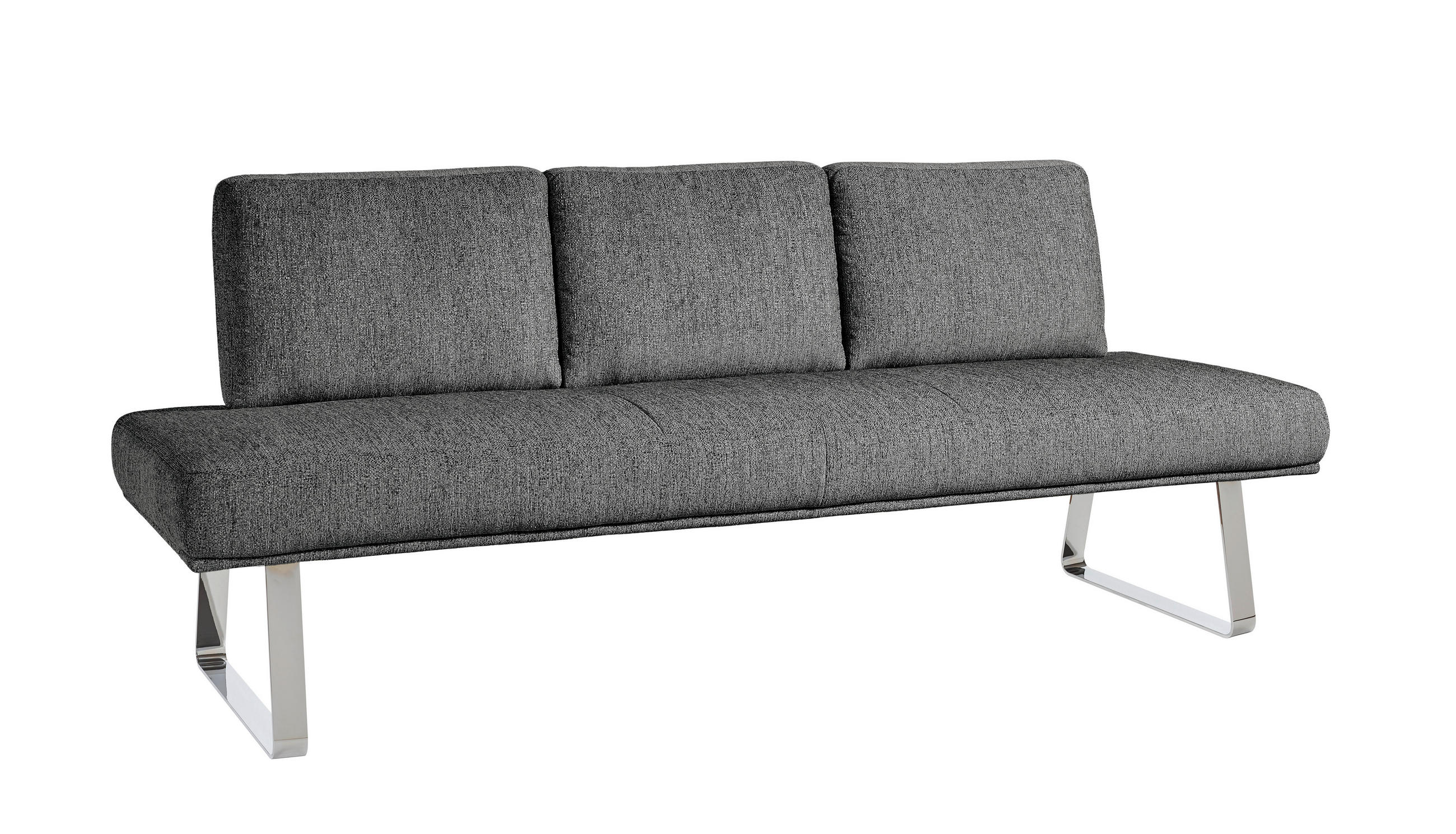 SITZBANK 209/92/78 cm  in Grau  - Chromfarben/Grau, Design, Textil/Metall (209/92/78cm) - Dieter Knoll