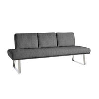 SITZBANK 209/92/78 cm  in Grau  - Chromfarben/Grau, Design, Textil/Metall (209/92/78cm) - Dieter Knoll