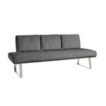 SITZBANK 209/92/78 cm  in Grau  - Chromfarben/Grau, Design, Textil/Metall (209/92/78cm) - Dieter Knoll